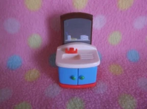Dollhouse Miniatures Bathroom Sink Doors Opens! Furniture 2 1/2 In. 3+ New! - Picture 1 of 2