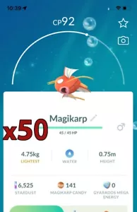 Pokemon TRADE - 50x Magikarp Trades !! Good Chance of Lucky and Good IVs !! - Picture 1 of 1