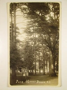 Postal con foto real de Olcott Beach NY, RPPC - El parque por fotógrafo Boeckmann - Imagen 1 de 2