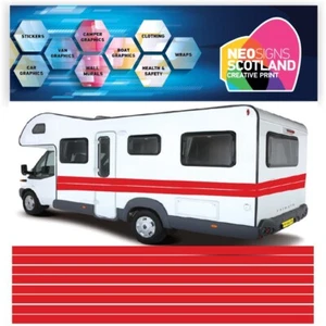 10m MOTORHOME VINYL STRIPES GRAPHICS STICKERS DECALS CAMPER VAN CARAVAN HORSEBOX - Bild 1 von 2