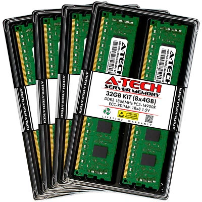 32GB 8x 4GB PC3-14900R RDIMM ASUS RS920-E7/RS8 RS926-E7/RS8 Memory RAM - Image 1 of 3