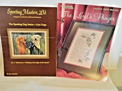 CROSS STITCH PATTERNS, LOT OF TWO, THE LORD'S PRAYER & SPORTING DOGS, 1990'S ERA - Image 1 of 4