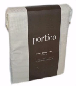 Portico SLOANE SQUARE CLOUD DANCER CREAM KING Duvet Set ORGANIC COTTON - Picture 1 of 6