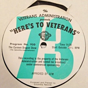 RADIO SHOW: HERE'S TO VETERANS 949 THE EASY RIDERS SHOW & 950 CARMEN DRAGON SHOW - Picture 1 of 2