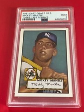 1991 TOPPPS EAST COAST NATIONAL MICKEY MANTLE 1952 ROOKIE REPRINT  PSA 9 MINT