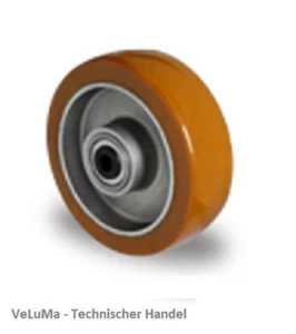 Schwerlastrad Polyurethan Rad 125 mm Aluminium Felge Rolle Räder INKL Montageset - Bild 1 von 1