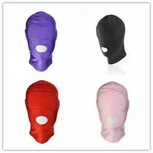 Balaclava Spandex Padded Blindfold Eyes Face Mask Open Mouth Head Hooded Costume - Picture 1 of 16