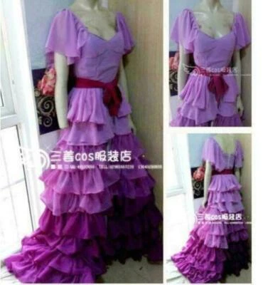 Hermione Jean Granger Púrpura Hermoso Vestido Cosplay Disfraz Hecho a Medida Foto 1 de 2