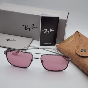 Ray Ban Ari Bio-Based RB3758 Gunmetal Frame Pink Lens | 54 16 145 - Picture 1 of 8