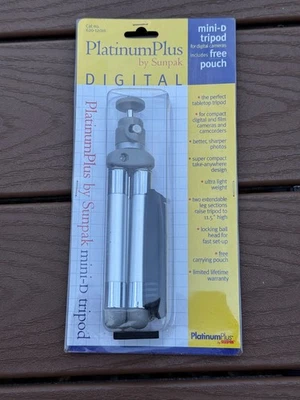 New sunpak Platinum Plus Mini D Camera Tripod 11.5" 360 Degree with Pouch - Image 1 of 2