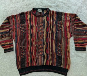 Vintage 90s Alfani Coogi Style Opa Strickpullover Herren XL Pullover Italy - Bild 1 von 7