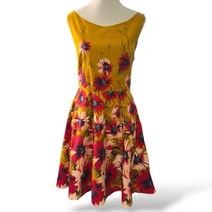 Revival, Dress Size 10, Beautiful print, Fit and Flare, Zipper in side, pockets - Picture 1 of 12