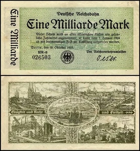 Germany 1 Milliarde - Billion Mark, 1923, P-S1020, Used - Picture 1 of 1