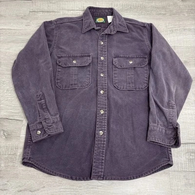 Vintage 90s Cabelas Outdoor Mens Medium Solid Purple Long Sleeve Button Up - Image 1 of 4