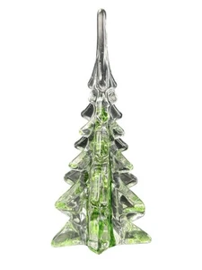 Vintage Enesco Glass Pine Tree W Green Swirls ~1985~Christmas Decor~EUC 8.25" - Picture 1 of 6