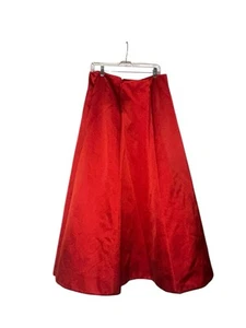 Lafayette 148 New York Maxi Skirt Size 10 Satin Red/ Orange A-Line NWT - Picture 1 of 9