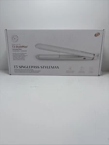 T3 SinglePass StyleMax 1" Flat Iron White & Rose Gold #NO4782 (AR) - Picture 1 of 4