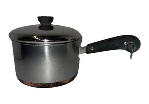 VTG Pre 1968 Revere Ware 3 Qt Copper Bottom Clad Saucepan with Lid No strainer - Picture 1 of 8