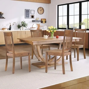 Wooden Dining Chairs Set of 4, Spindle High Back Windsor Kitchen Side Chair, ... - Picture 1 of 8