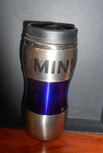 MINI Cooper Logo Tumbler Mug Black/Blue Stainless Steel Travel Cup - Picture 1 of 4