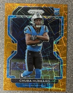 Panini Prizm Chuba Hubbard Orange Lazer Prizm Rookie RC #355 Panthers 2021 - Imagen 1 de 2