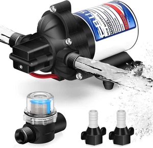 RV Pump Replace for 2088-422-144,12V 3.3GPM Diaphragm Water Pump, 45Psi Black - Bild 1 von 9