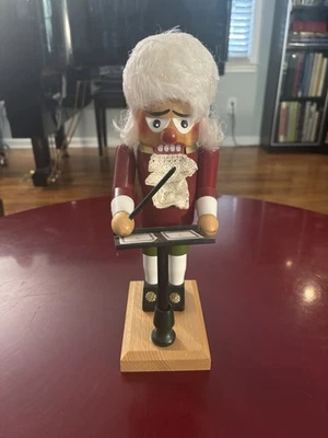 Vintage Steinbach Volkskunst Wooden Nutcracker Orchestra Conductor Chopin 11.75" - Image 1 of 4