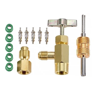 Efficient R134A Can Tap Valve with 1/2 ACME Female x 1/4 SAE Male Fitting - Image 1 of 4