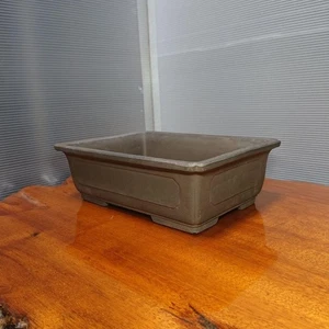 Olla Bonsai Japonesa Tokoname 19.5cm×14cm×6cm Rectángulo De Colección Japón Firmada 法徳 - Imagen 1 de 6