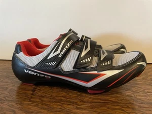 Venzo MX Black / Red/ Mens 3 Strap Cycling Shoes Size 10.5 US Bicycle Shoe🔥 - Picture 1 of 8