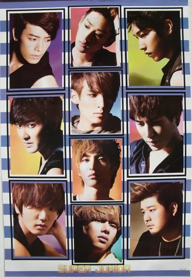 SUPER JUNIOR "TIGHT SEPERATE FACE SHOTS" ASIAN POSTER-Korea K-Pop Music,Boy Band - Image 1 of 1
