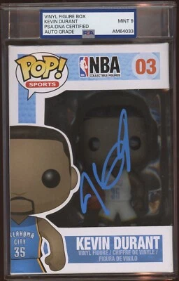 Kevin Durant Signed Vaulted Funko Pop #03 PSA Encapsulated MINT 9 AUTO THUNDER - Image 1 of 3