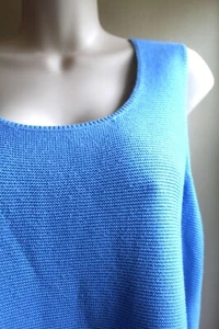 Talbots Pullover Weste 1X Plus Periwinkle Blau Baumwolle Viskose Strick Ärmellos U-Ausschnitt - Bild 1 von 6