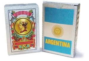 JUEGO DE BARAJAS ESPAÑOLAS FOIL PLATEADAS A PRUEBA DE AGUA ARGENTINA - Bild 1 von 1
