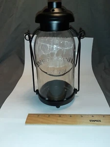 Yankee Candle Black Tea Light Holder Lantern Mason Jar Est 1969 FAST SHIP - Picture 1 of 16