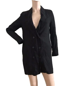 H&M BLACK COAT JACKET BLAZER MINI FORMAL PARTY DRESS UK 8 EU 34 US 4 SMALL NEW - Picture 1 of 12