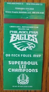 FOOTBALL: SUPERBOWL LII CHAMPIONS PHILADELPHIA EAGLES (NICK FOLES MVP) SPORTS B9 - Picture 1 of 1