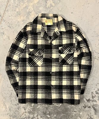 Vintage Bemidji 100% Wool Mills Mens Flannel Jacket Buffalo Plaid Lumberjack L - Image 1 of 4