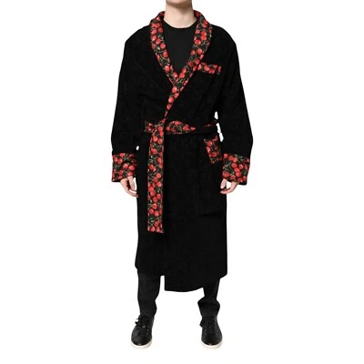 DOLCE & GABBANA куртка черная вишня печать надежном халат мужчин пальто IT48/US38/M 750usd - Изображение 1 из 4
