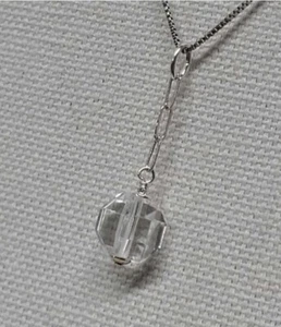 Vintage Upcycled Art Deco Rock Quartz Crystal Sterling Silver Pendant - Picture 1 of 3