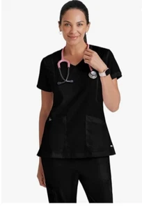 BARCO Grey's Anatomy Scrubs - Kira Scrub Top für Damen, V-Ausschnitt, Love Printed Zip - Bild 1 von 10