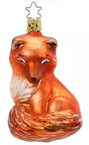 Inge Glas Fox Kit 1-048-12 German Glass Christmas Ornament NEW w/FREE Gift Box - Picture 1 of 2