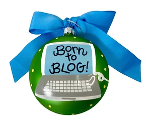 Coton Colors Ornament Professions And Obsessions “BORN TO BLOG!” Handcrafted NEW - Picture 1 of 3