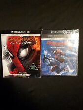 SPIDER-MAN FAR FROM HOME, INTO THE SPIDER VERSE 4K + BLU-RAY NO DIGITAL, LOT D4.
