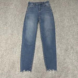 American Eagle Stretch Curvy Hi-Rise Jegging Blue Jean Denim Women 000 Short - Picture 1 of 14