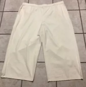 NWT EILEEN FISHER "3X" SOFT WHITE ORG COTTON BLEND CROPPED WIDE LEG PANTS $168 - Picture 1 of 8