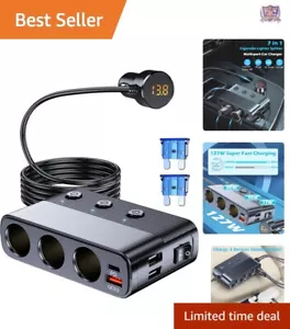 Multi-Functional Car Cigarette Lighter Adapter with Smart Protection Features - Picture 1 of 11