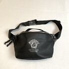 NEW Versace Parfums Unisex FANNY PACK Belt Bag Black w/ Silver Medusa Logo
