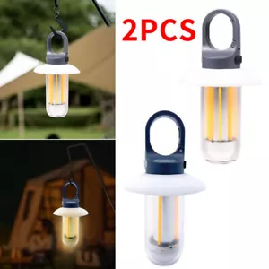 2x Mini LED Camping Light Warm White Dual-Light Flashlight 600mA Hanging Lantern - Picture 1 of 14
