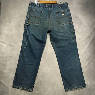 Pantalones de mezclilla elásticos Craftsman azul carpintero para hombre talla 38x30 Foto 1 de 4